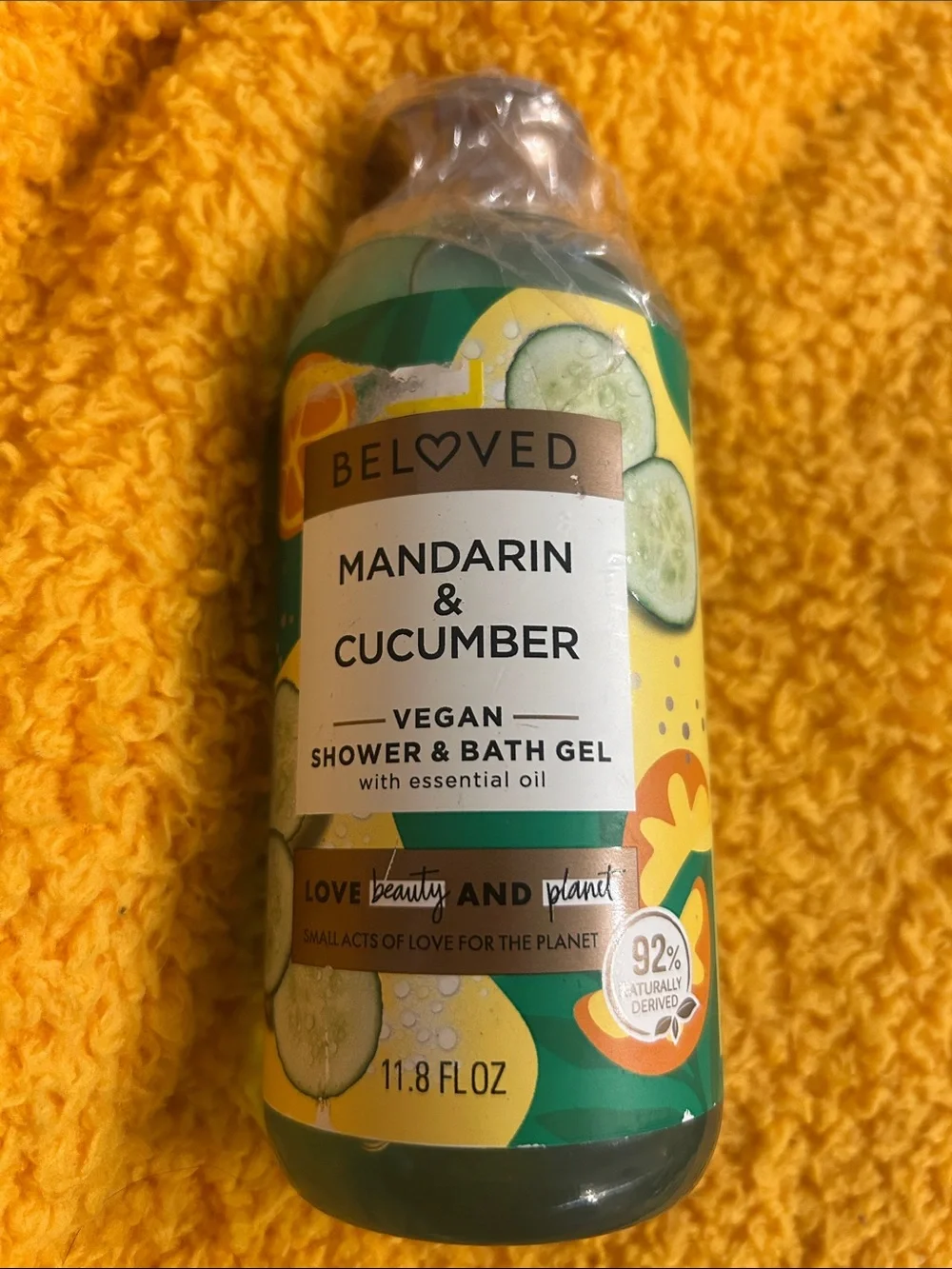 Mandarin & Cucumber Vegan Shower & Bath Gel - Green/Yellow